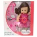 Dorina braunhaarige 36 cm große Puppe, die pinkelt, mit Friseurset, Zubehör und Soundeffekten