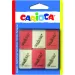 Eckiger Radiergummi-Set mit zwei Farben, 6 Stück - Carioca