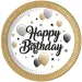 Elegante "Happy Birthday" Pappteller 8er-Set