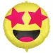 Emoji-Folienballon – Lächelndes Gesicht mit Sternaugen 46cm