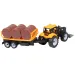 Engineering Truck: Traktor-Set mit Anhänger und Ölfässern 28cm