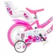Flappy 12" Kinderfahrrad mit Korb und Puppensitz in Rosa-Weiß - Dino Bikes Fahrrad