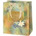 Frohe Weihnachten! Exklusive mittelgroße Geschenktasche mit Blumenmuster 18x10x23cm