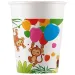 Fröhlicher Dschungel-Muster Pappbecher 8er-Set 200ml
