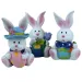 Fröhlicher Osterkeramik-Hase in verschiedenen Varianten, 10 cm