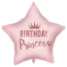 Geburtstags-Folienballon – mit der Aufschrift „Birthday Princess“, sternförmig, rosa, 46 cm