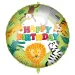 Geburtstags-Folienballon – mit der Aufschrift „Happy Birthday“, Dschungel-Tiermuster, 46 cm