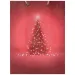 Geschenktasche in Rot mit Weihnachtsbaum-Muster 17,5x22,5x9,5cm