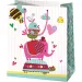 Geschenktasche mittlerer Größe mit rosa Elefanten 18x10x23cm
