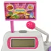Happy Shopping: Elektronische weiß-rosa Registrierkasse mit Sound und Zubehör 22,5x17cm