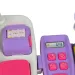 Happy Shopping: Elektronische weiß-rosa Registrierkasse mit Sound und Zubehör 22,5x17cm