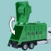 Heavy Duty Truck: Schwerlast-LKW-Modell mit Rückziehmotor, Metall, selektiver Müllsammler, mit öffnenden Türen und Mülltonne, Maßstab 1/36