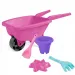 Kleiner Sandkasten-Schubkarre in Rosa mit Zubehör - Wader