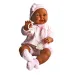 Kreol Baby-Puppe in rosa Kleidung 45cm