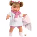 Llorens: Alexandra, 42 cm weinende Puppe mit Schnuller und rosa Bommel-Schal