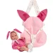 Llorens: Bimba Neugeborenes mit rosa Hasentrage, 35 cm