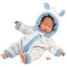 Llorens: Junge Baby Puppe im weichen Pyjama mit Storchmuster, 31 cm