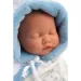 Llorens: Junge Baby Puppe im weichen Pyjama mit Storchmuster, 31 cm