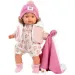 Llorens: Lola 38 cm große weinende Puppe mit Schnuller und rosa Decke