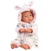 Llorens: Mädchen-Baby-Puppe in weichem Hasenohren-Pyjama 31cm