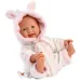 Llorens: Mädchen-Baby-Puppe in weichem Storchmuster-Schlafanzug 31cm