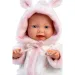 Llorens: Mädchen-Baby-Puppe in weichem Storchmuster-Schlafanzug 31cm