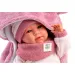 Llorens: Mimi 42 cm große weinende Puppe mit rosa Bärenohren und weichem Schlafsack