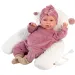 Llorens: Mimi Llorana 42cm Puppe mit Geräusch, im Bärenstrampler mit Kissen