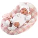 Llorens: Mimi Llorana 42cm weinendes Neugeborenes mit kariertem Bett