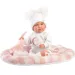 Llorens: Mimi Llorana 42cm weinendes Neugeborenes mit kariertem Bett
