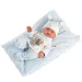 Llorens: Neugeborenes Bebito 26 cm Puppe mit blauem Kissen