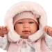 Llorens: Tina 44cm Neugeborenenpuppe in rosa Kapuzenweste