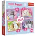 Lustige Katzen 4-in-1 70-54-48-35-teilige Puzzle - Trefl