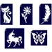Mädchenhaftes Mini-Glitzertattoo-Schablonenset mit Einhorn, 5-teilig