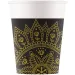 Mandala schwarz-goldene Pappbecher 8er-Set 200ml