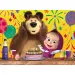 Masha und der Bär 2-in-1 Maxi-Bodenpuzzle und Malset, 4 x 48 Teile, 35x25cm – Lisciani