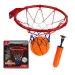 Metall-Basketballkorb-Set mit farbigem Netz, Ball und Pumpe, 24 cm