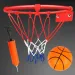 Metall-Basketballkorb-Set mit farbigem Netz, Ball und Pumpe, 26 cm