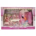 Modepuppe mit Garderobe und Accessoires