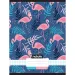 Nebulo: Geheftetes kariertes Heft mit Flamingo-Muster 87-32 A/4