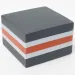 Notizblock in Schwarz-Weiß-Orange, 8,5x8,5x4 cm
