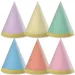 Pastellfarbene Mini-Partyhüte 6er-Set