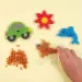 PlayBox: 5mm MIDI bügelperlen Basis - Hund, Auto, Fisch, Blume 4er-Pack