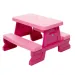 Rosa Picknicktisch 70x79x47cm