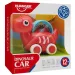 Rotes Baby-Auto mit Dinosaurier-Motiv, beweglich, 10,5 cm