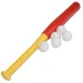 Rotes Kunststoff-Baseballschläger-Set mit Bällen 56cm