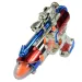 Space Warrior: Elektrische, chromfarbene Weltraumwaffe mit Licht und Ton, 27 cm