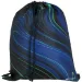 Spirit: Blue Stripes blau-grüne Streifen auf schwarzem Hintergrund Schultasche, Rucksack 4-teiliges Set 41x20x32cm
