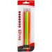 Spirit: Fluo Graphitstift mit Radiergummi 4er-Set