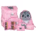 Spirit: Graue Katzenschulranzen, Rucksack 5-teiliges Set 38x17x28cm